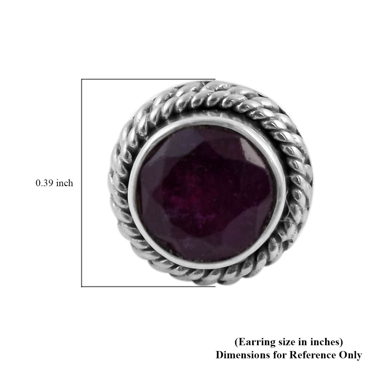 Bali Legacy Niassa Ruby (FF) Stud Earrings in Sterling Silver 1.50 ctw image number 5