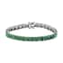 Karis Brazilian Emerald Double Row Bracelet in Platinum Bond, Tennis Bracelet For Women, Birthday Gifts For Her (8.00 In) 12.65 ctw image number 0