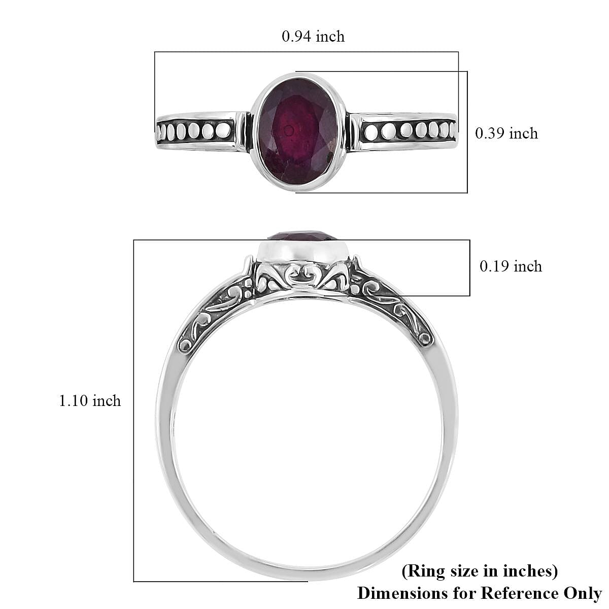 Bali Legacy Niassa Ruby Ring in Sterling Silver (Size 6.0) 1.75 ctw image number 5