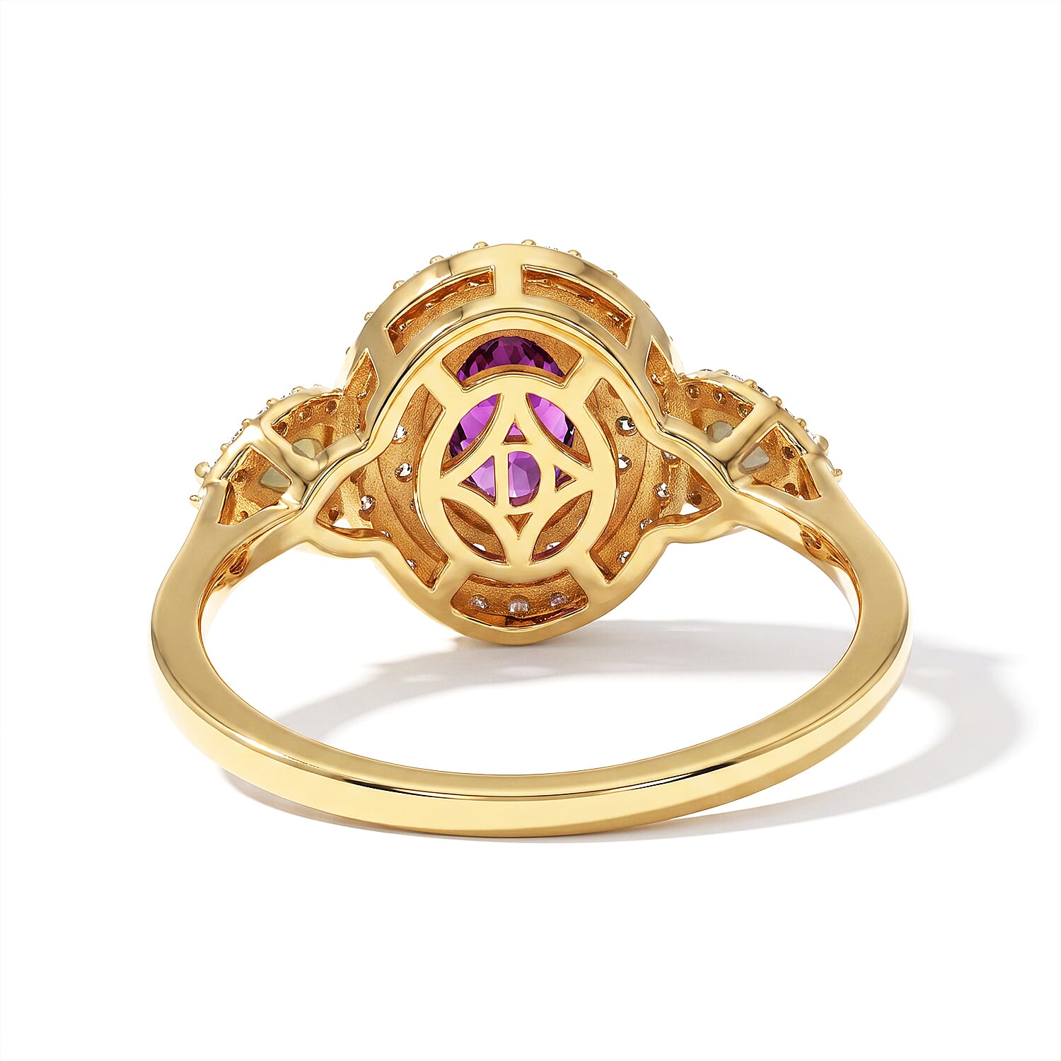 D'Joy AAA Radiant Ember Garnet and Multi Gemstone 2.50 ctw Ring in Rhodium Over Sterling Silver (Size 6.0)