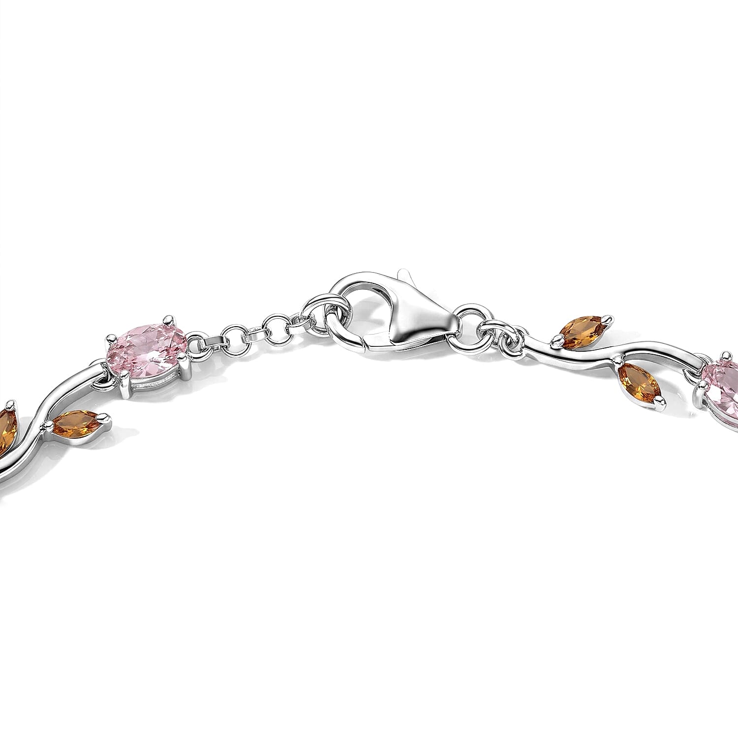 D'Joy Multi-Tourmaline 5.40 ctw Bracelet in Rhodium Over Sterling Silver (7.50 In)