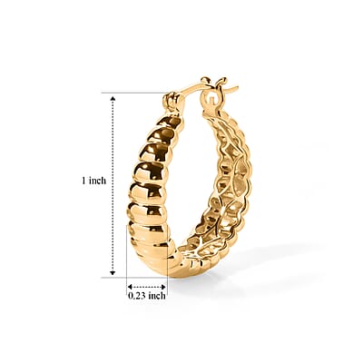 EverTrue Hammered Elegance Hoop Earrings in 18K YG Plated