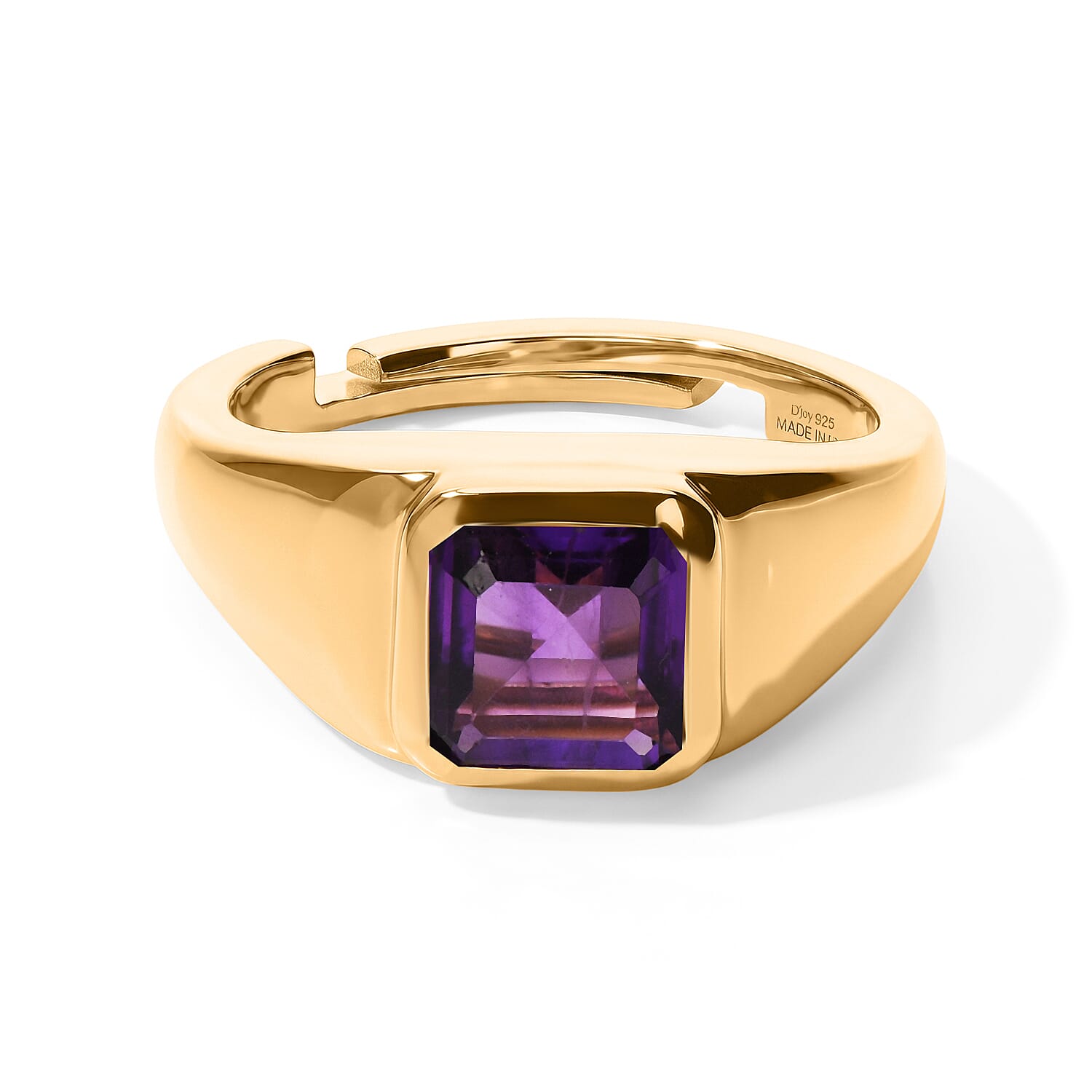 D'Joy Rose De France Amethyst and White Topaz 2.50 ctw Fancy Ring in 14K YG Over Sterling Silver (Size 7.0)