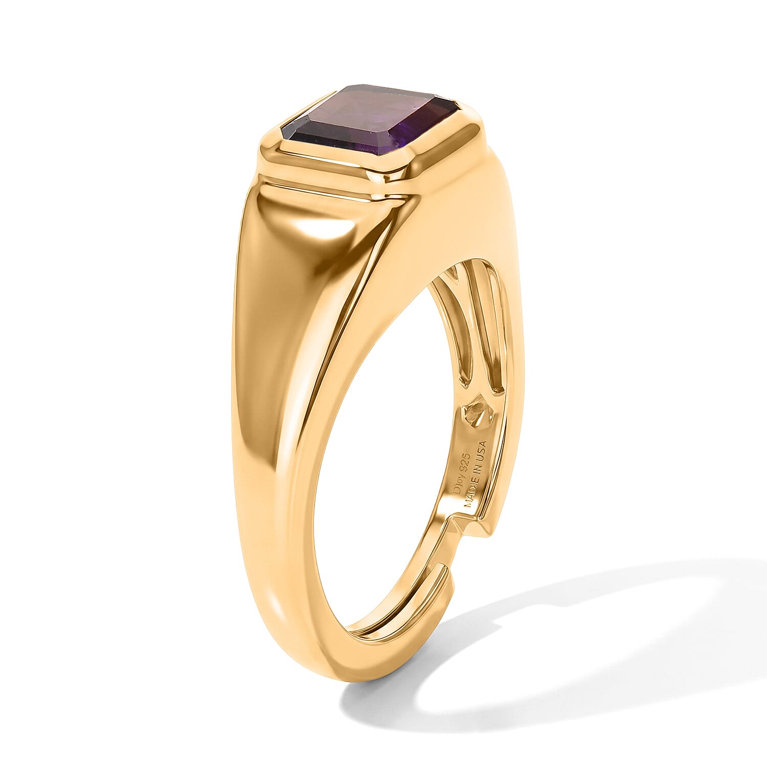 D'Joy Rose De France Amethyst and White Topaz 2.50 ctw Fancy Ring in 14K YG Over Sterling Silver (Size 7.0)