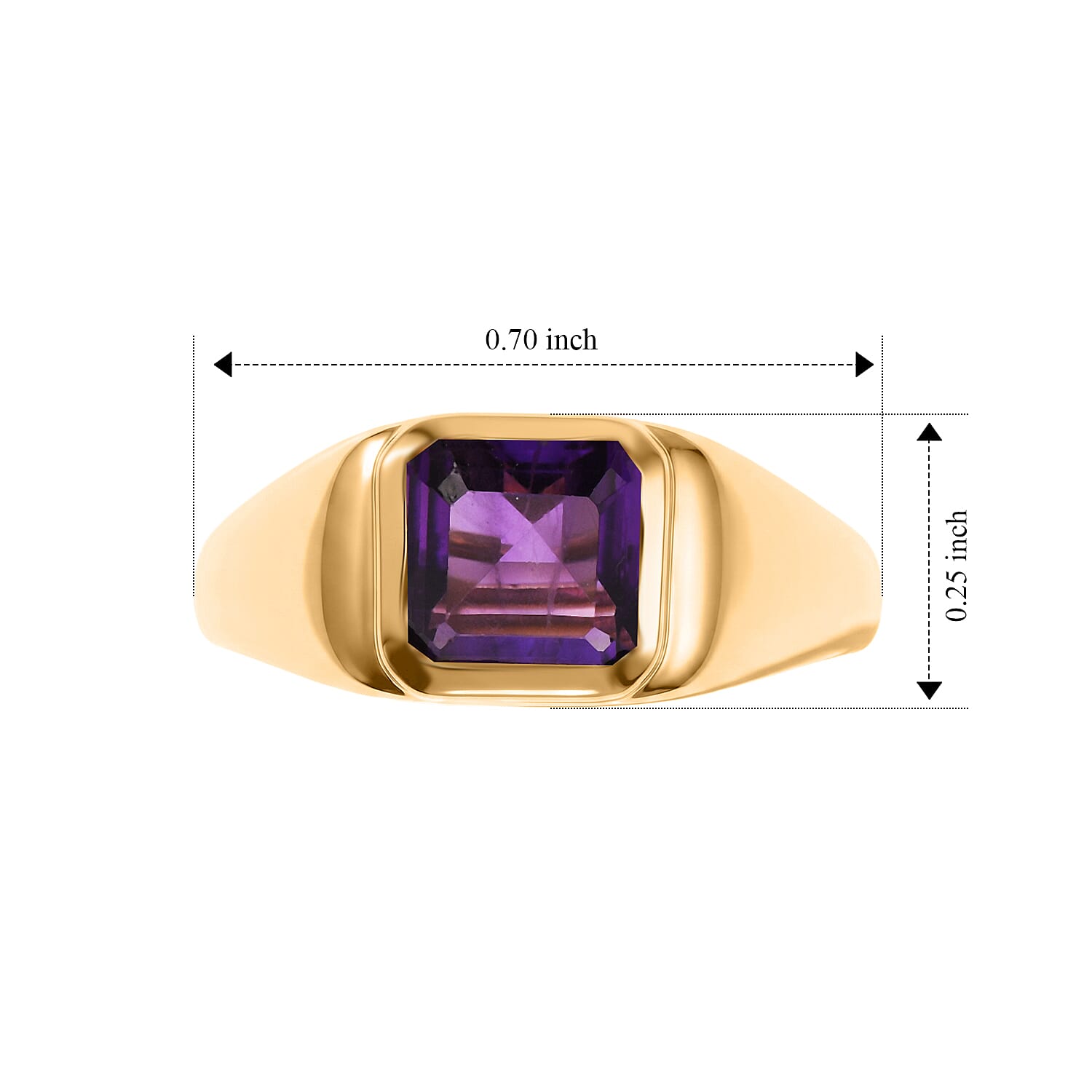 D'Joy Rose De France Amethyst and White Topaz 2.50 ctw Fancy Ring in 14K YG Over Sterling Silver (Size 7.0)