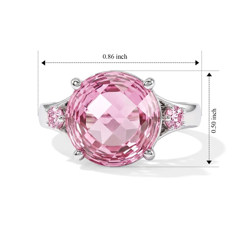 EverTrue Simulated Pink Diamond Ring in Stainless Steel (Size 5.0)