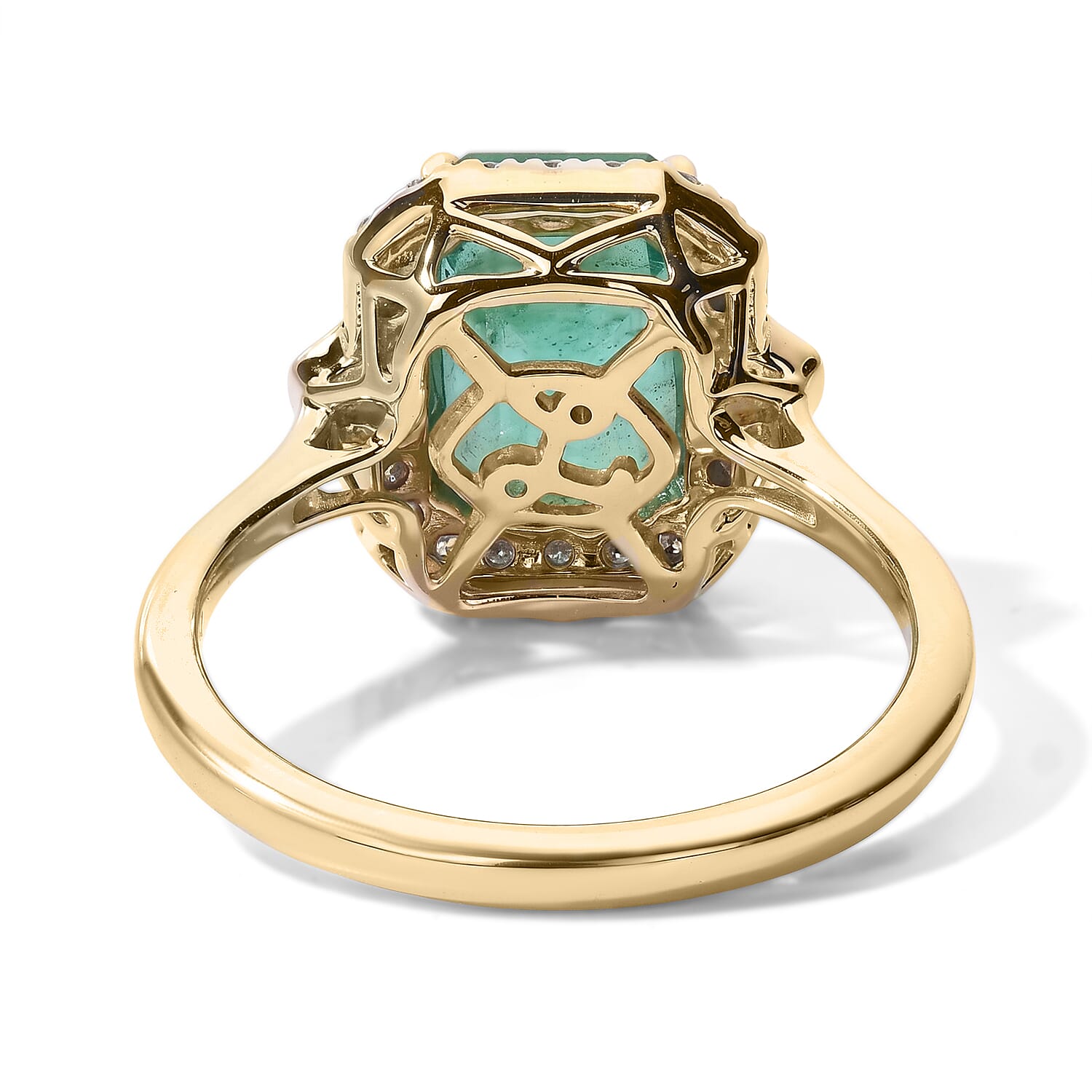 Certified and Appraised Luxoro AAA Kagem Zambian Emerald and Diamond (I2) 2.90 ctw Ring in 10K Yellow Gold (Size 6.0)
