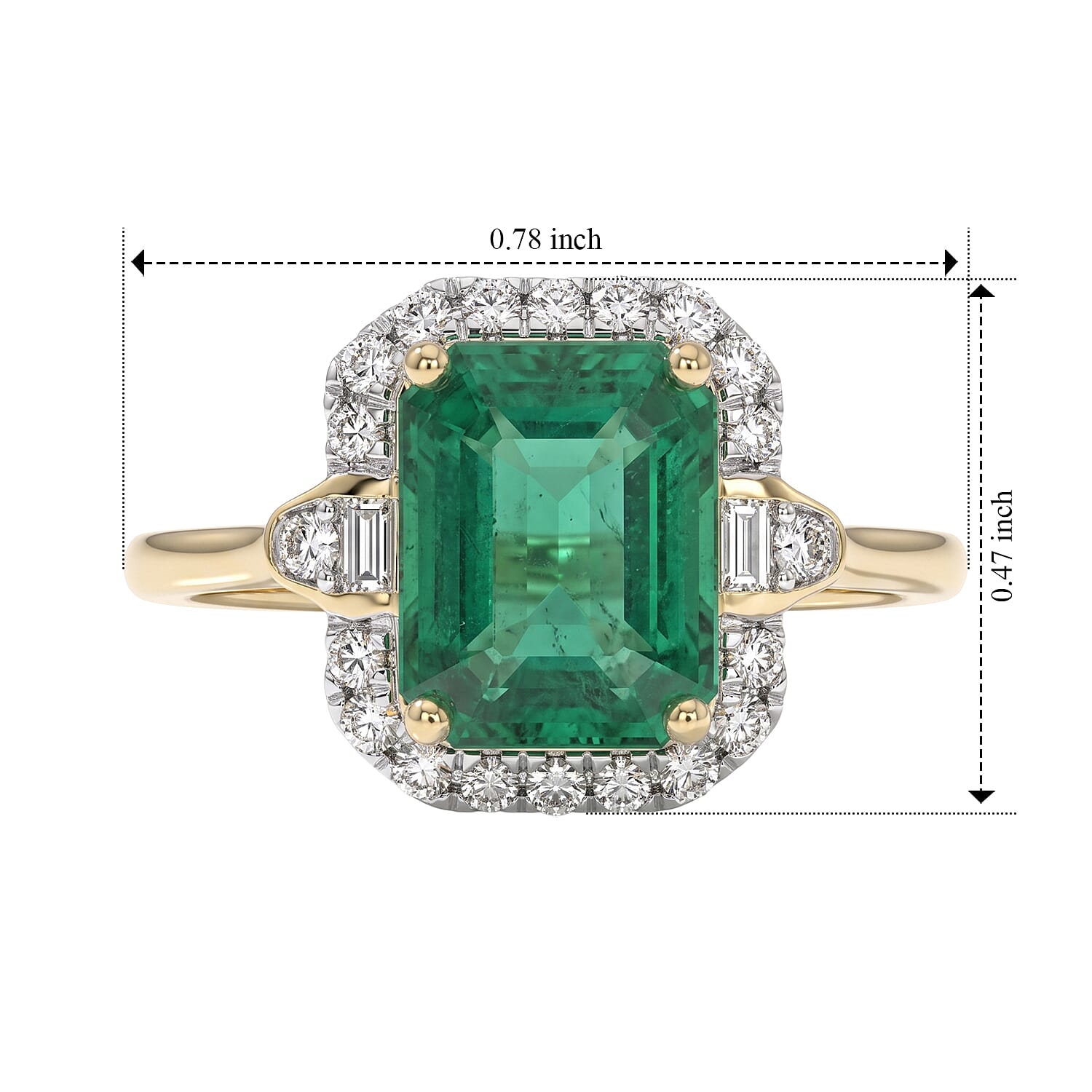 Certified and Appraised Luxoro AAA Kagem Zambian Emerald and Diamond (I2) 2.90 ctw Ring in 10K Yellow Gold (Size 6.0)