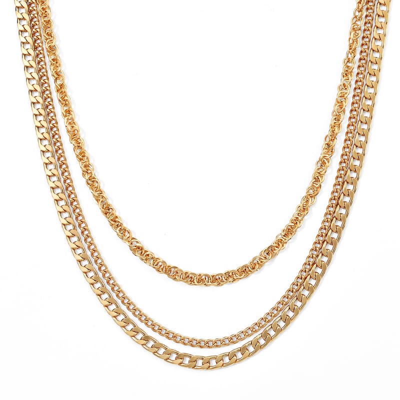 Three-layer Necklace in Goldtone (20.5 Inches)