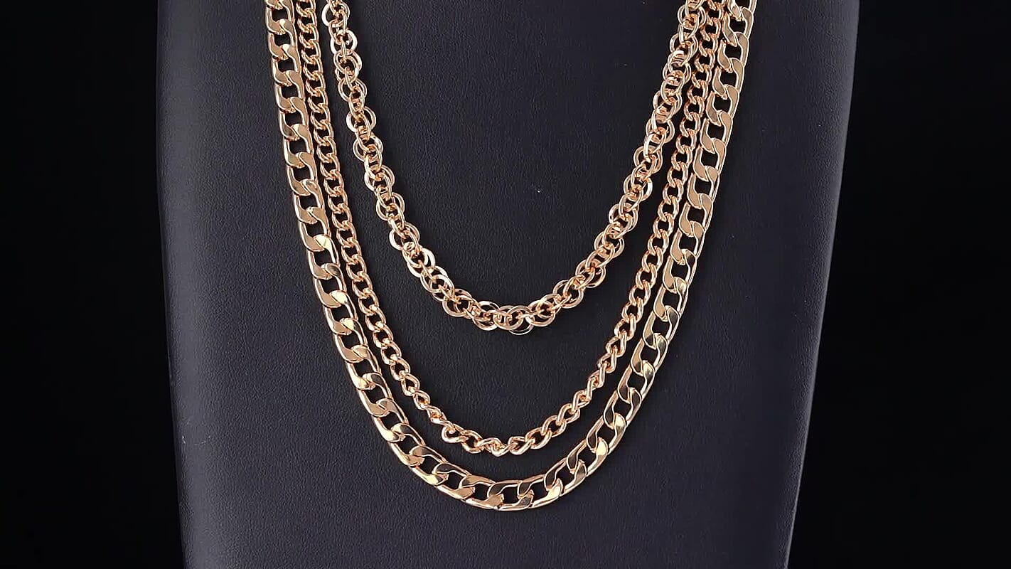 Three-layer Necklace in Goldtone (20.5 Inches)