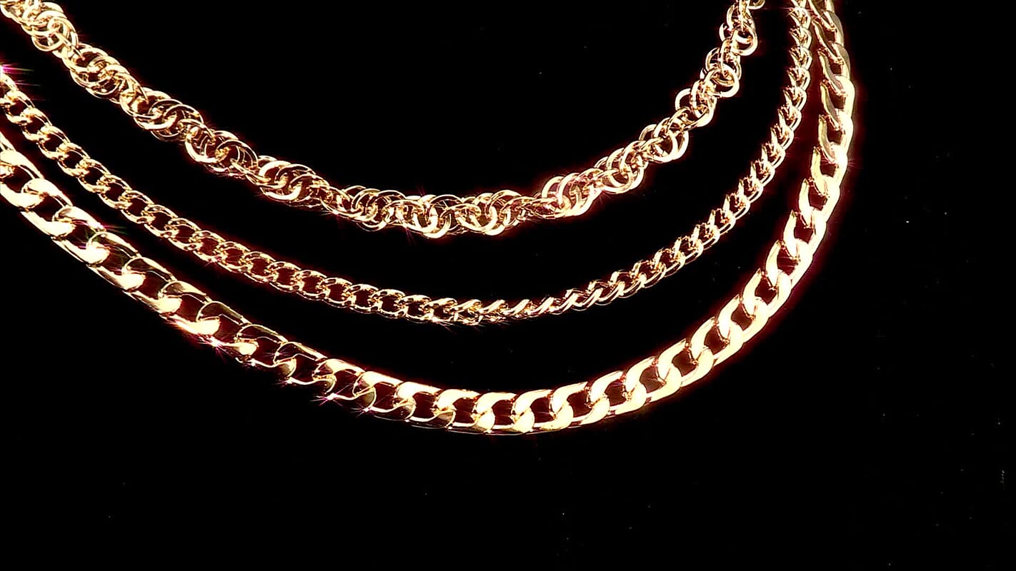 Three-layer Necklace in Goldtone (20.5 Inches)