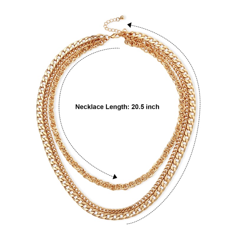 Three-layer Necklace in Goldtone (20.5 Inches)