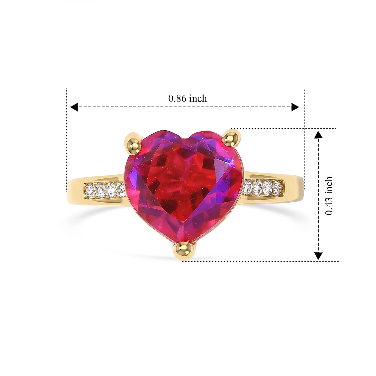 EverTrue Volcanic Triplet Quartz and Moissanite 4.10 ctw Ring in 18K YG Plated (Size 5.0)