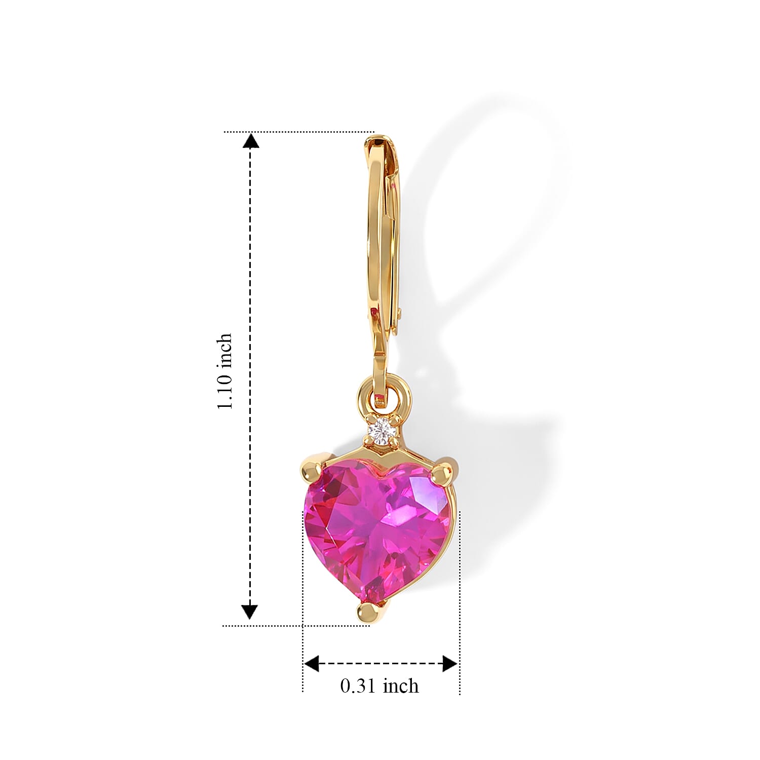 EverTrue Volcanic Triplet Quartz and Moissanite 4.10 ctw Solitaire Lever Back Earrings in 18K YG Plated