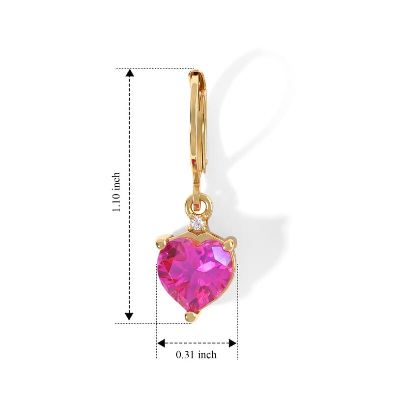 EverTrue Volcanic Triplet Quartz and Moissanite 4.10 ctw Solitaire Lever Back Earrings in 18K YG Plated