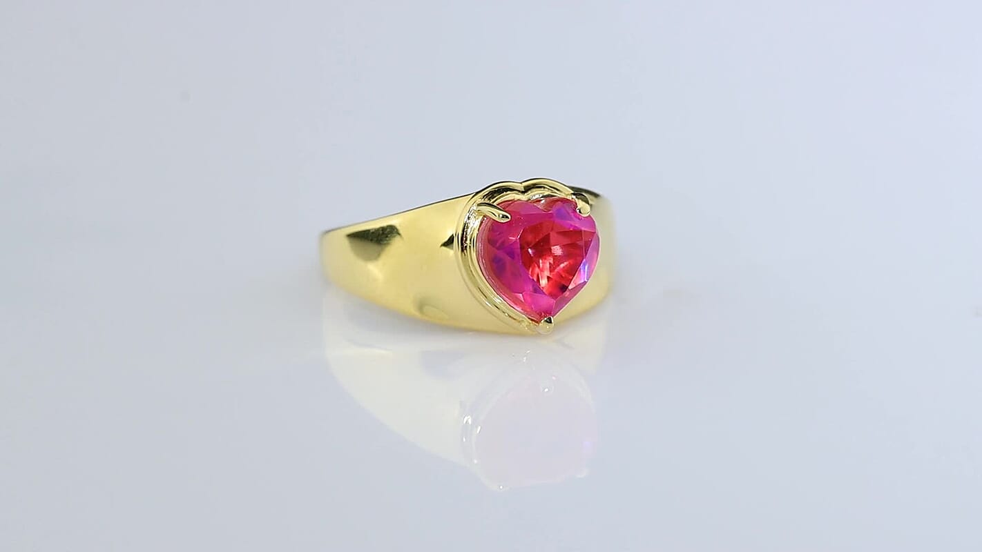 EverTrue Volcanic Triplet Quartz 2.75 ctw Ring in 18K YG Plated (Size 7.0)