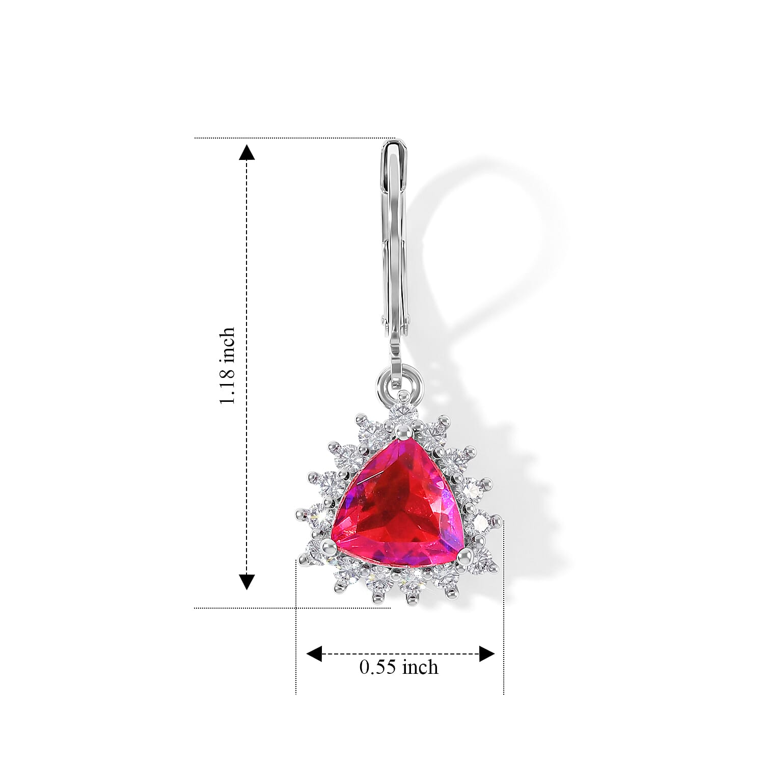 EverTrue Volcanic Triplet Quartz and White Zircon 5.10 ctw Earrings in Platinum Bond