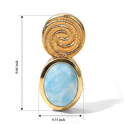 D'Joy Larimar 3.35 ctw Earrings in 18K Vermeil Yellow Gold Over Sterling Silver