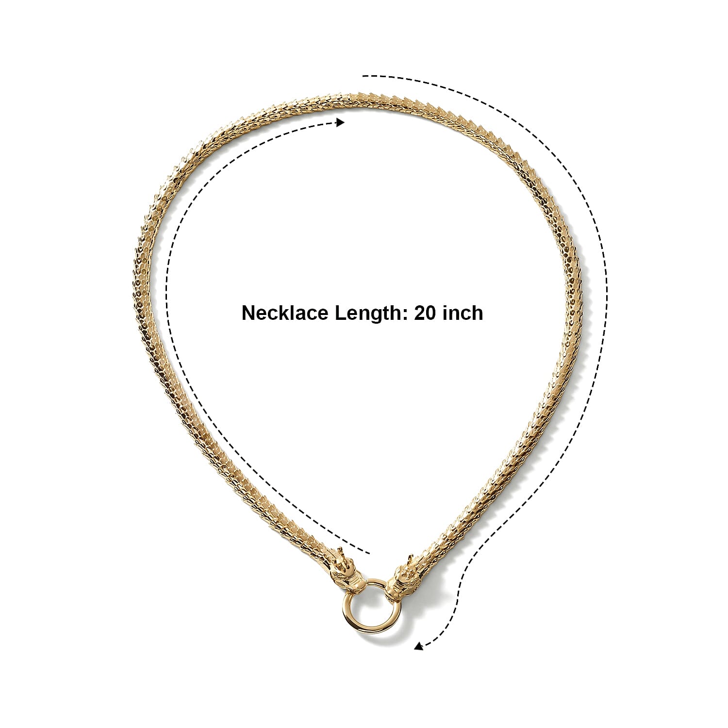 Doorbuster Luxoro Twin Dragon Head Chain Necklace in 10K Yellow Gold 21.85 Grams 18 Inches