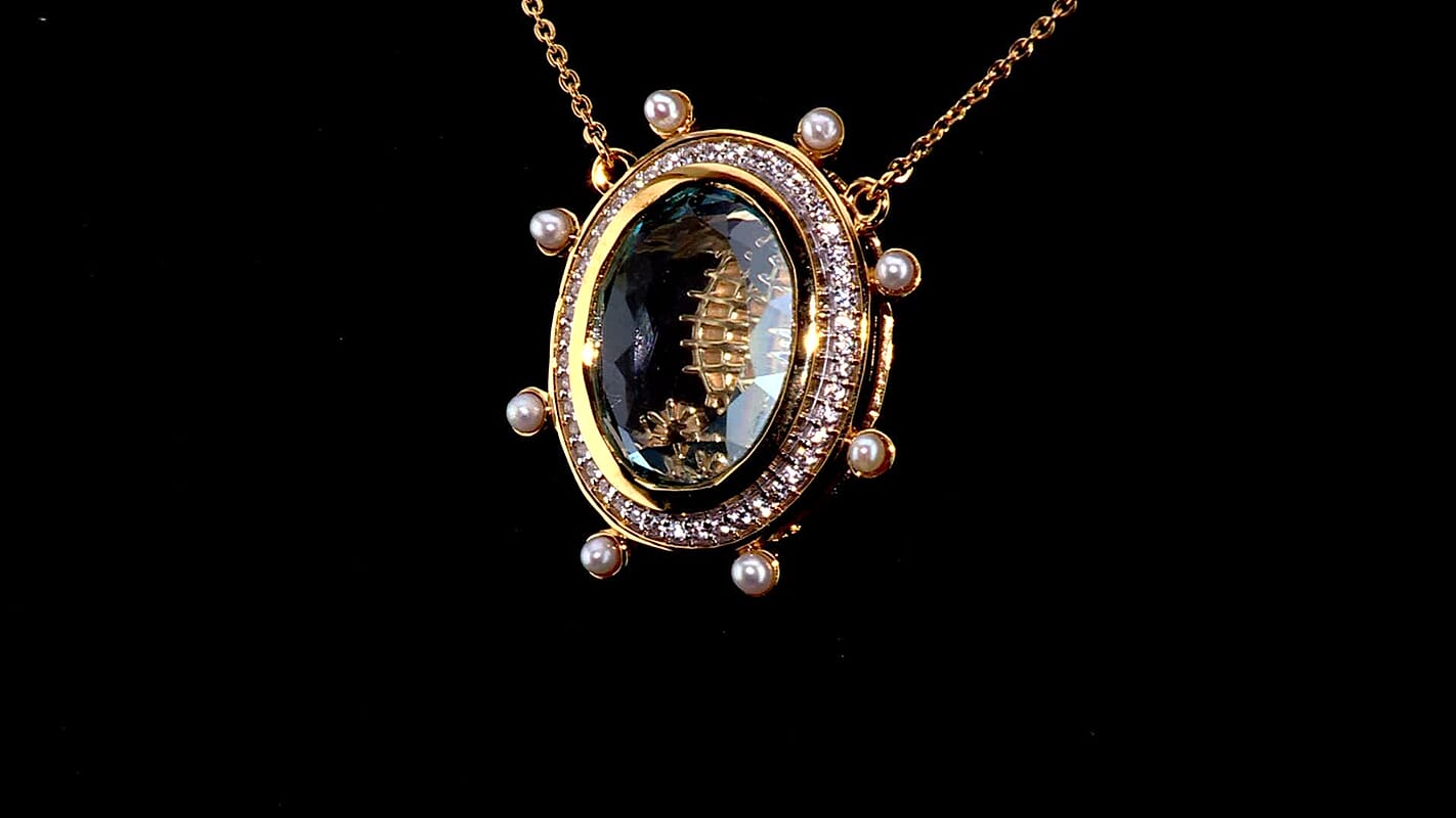 GP Skyblue Topaz and Multi Gemstone 11.00 ctw Necklace (18-20 Inches) in 18K Vermeil Yellow Gold Over Sterling Silver