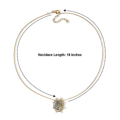 GP Skyblue Topaz and Multi Gemstone 11.00 ctw Necklace (18-20 Inches) in 18K Vermeil Yellow Gold Over Sterling Silver