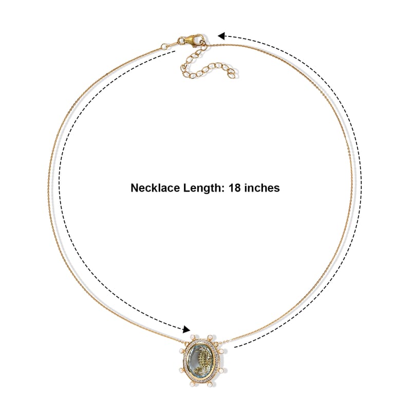 GP Trionfo Collection Sky Blue Topaz and Multi Gemstone 11.00 ctw Necklace (18-20 Inches) in 18K Vermeil Yellow Gold Over Sterling Silver