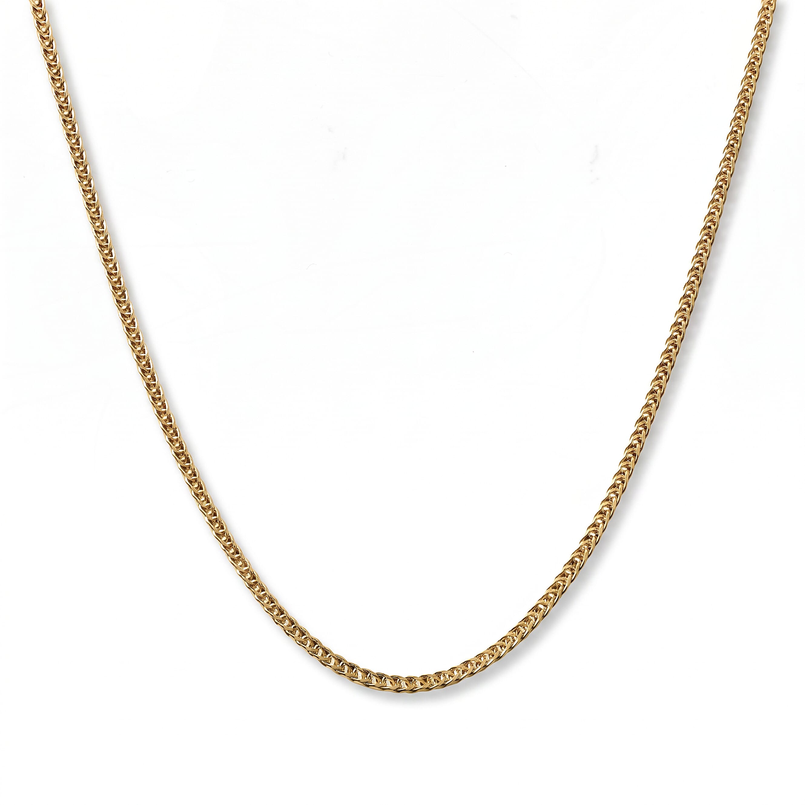 Doorbuster Triple Spiga Chain Necklace in 18K Yellow Gold 2.30 Grams 20 Inches