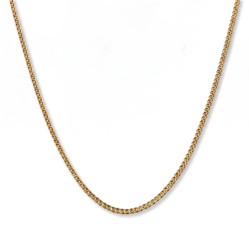 Doorbuster Triple Spiga Chain Necklace in 18K Yellow Gold 2.30 Grams 20 Inches