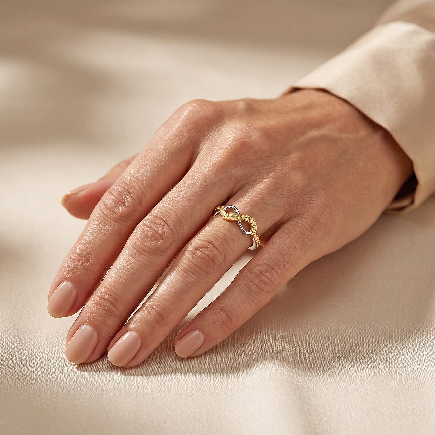 D'Joy Natural Yellow Diamond I3 0.10 ctw Ring in 18K Vermeil Yellow Gold Over Sterling Silver (Size 5.0)