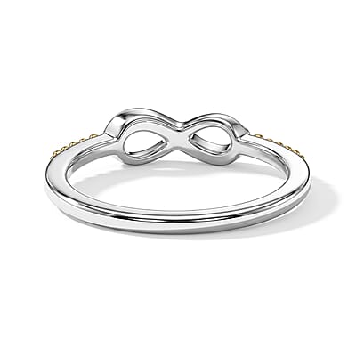 D'Joy Natural Yellow Diamond I3 0.10 ctw Ring in 18K Vermeil Yellow Gold Over Sterling Silver (Size 5.0)