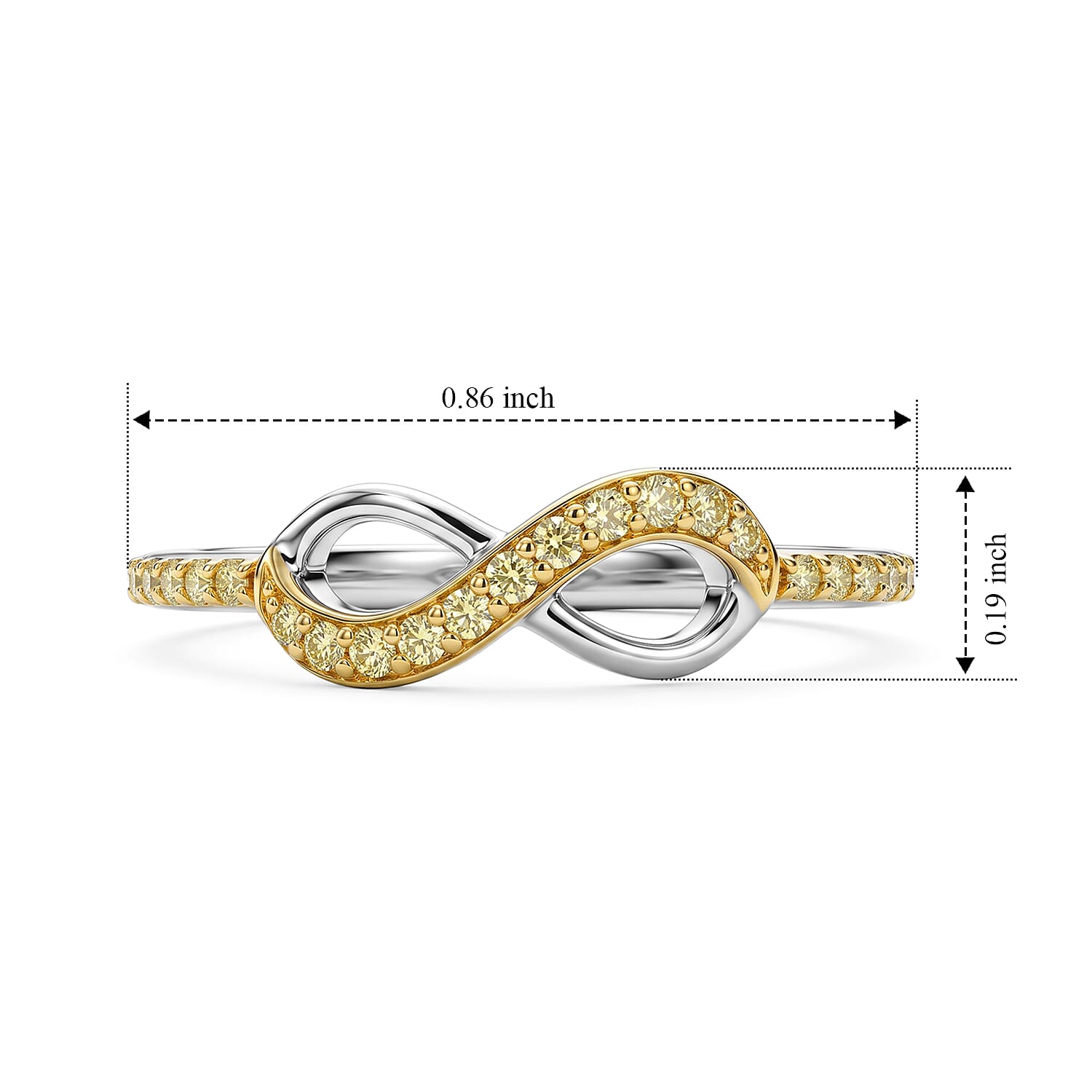D'Joy Natural Yellow Diamond I3 0.10 ctw Ring in 18K Vermeil Yellow Gold Over Sterling Silver (Size 5.0)