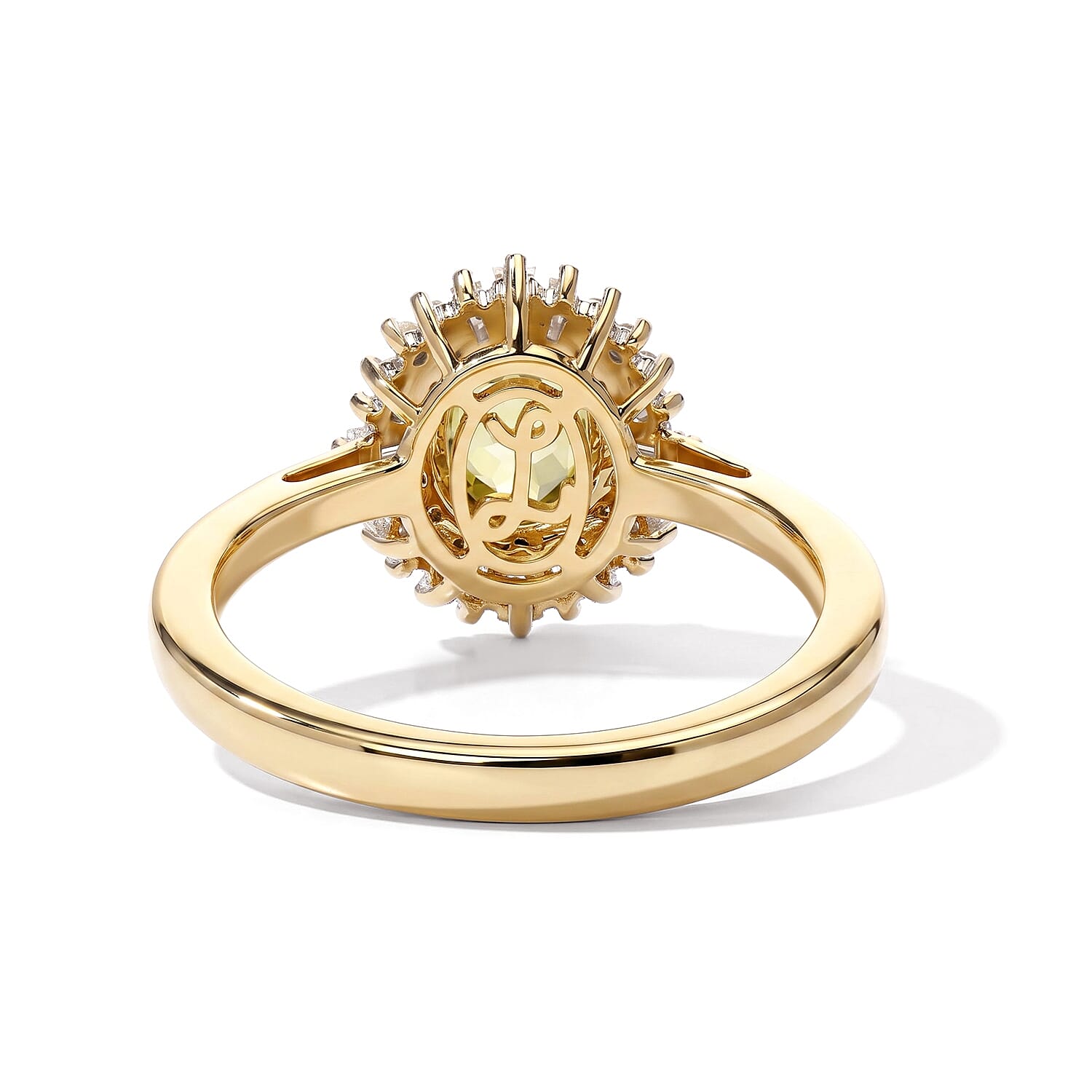 Luxoro Premium Malacacheta Sphene and Diamond I2 1.15 ctw Tropical Sunburst Ring in 10K Yellow Gold (Size 6.0)