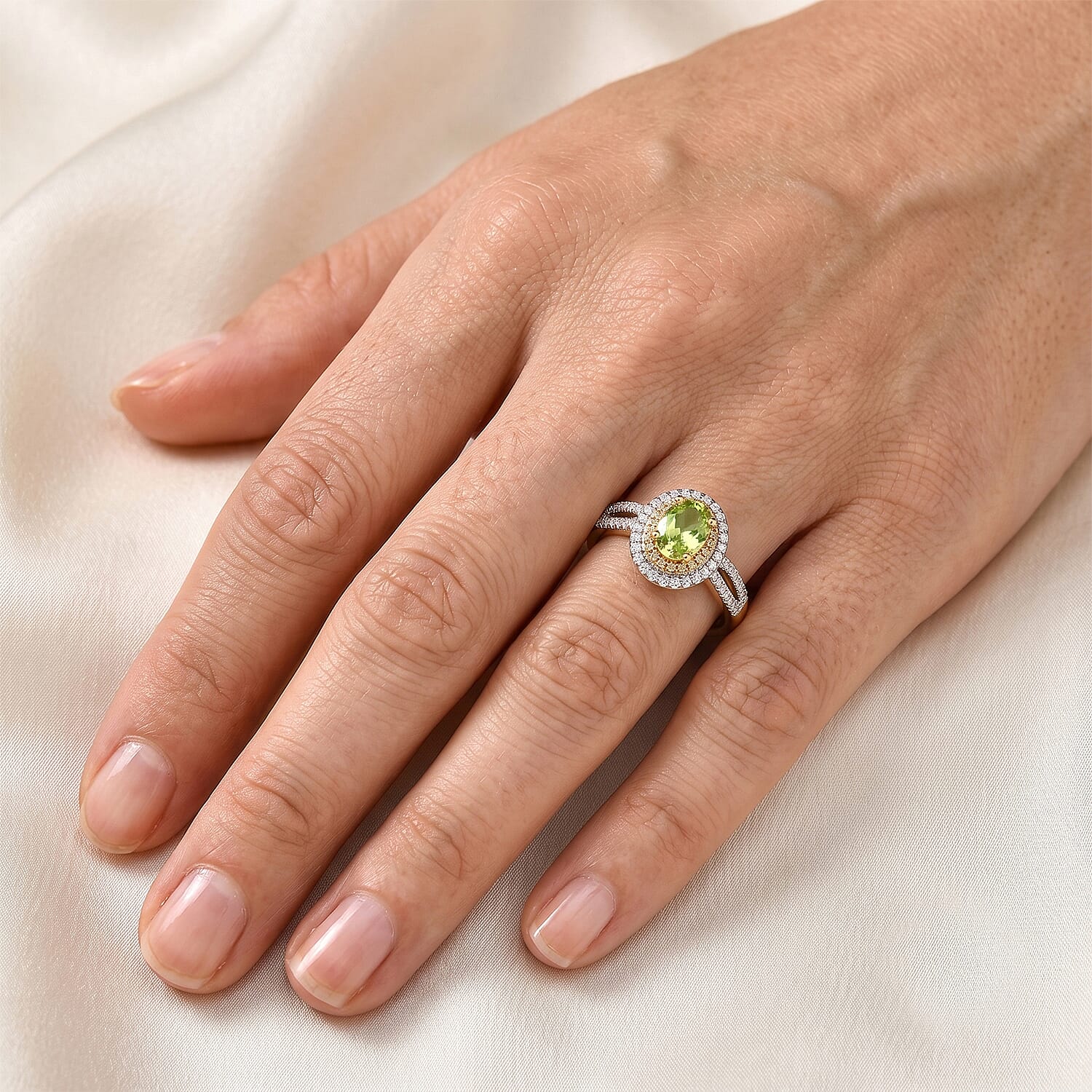 D'Joy Premium Malacacheta Sphene and Multi Gemstone 1.60 ctw Rainforest Aura Ring in 18K Vermeil Yellow Gold Over Sterling Silver (Size 5.0)