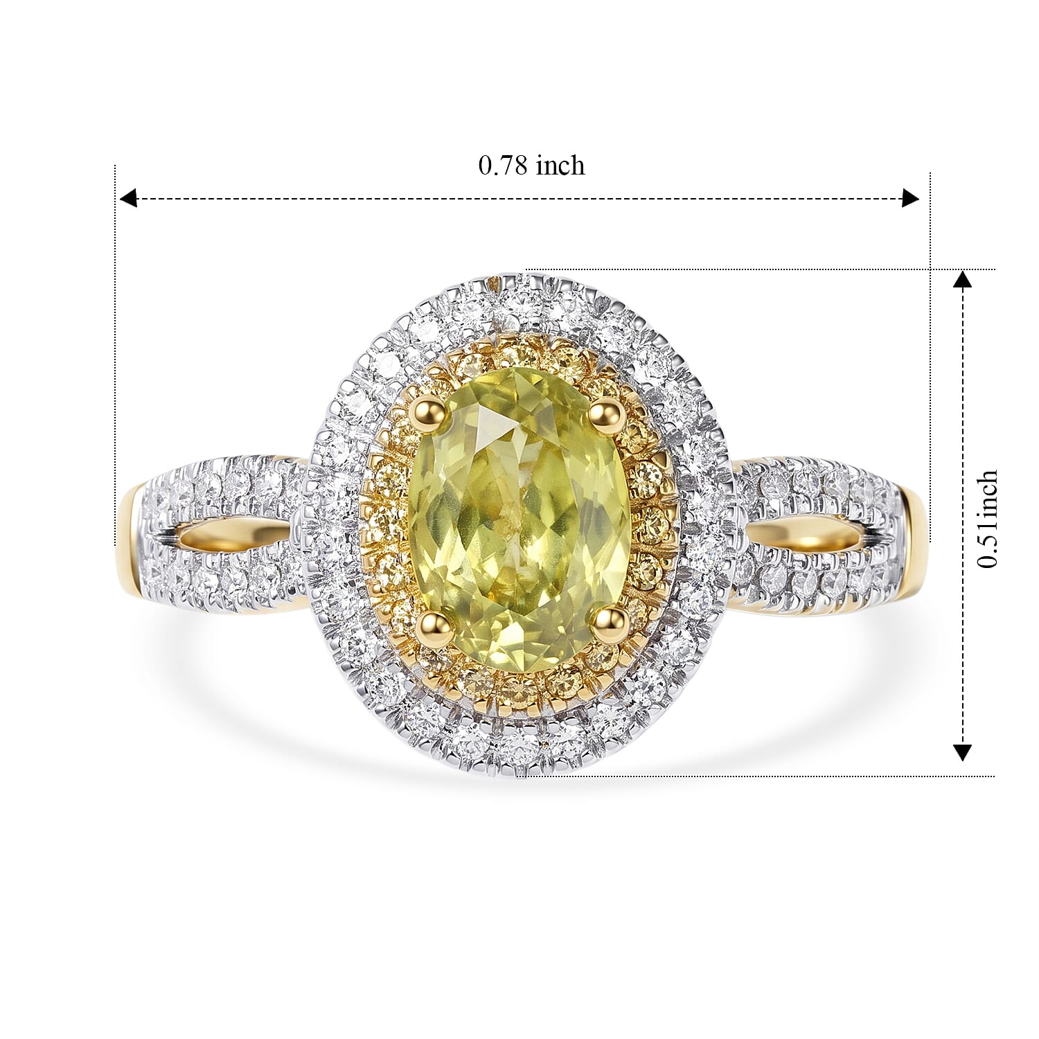 D'Joy Premium Malacacheta Sphene and Multi Gemstone 1.60 ctw Rainforest Aura Ring in 18K Vermeil Yellow Gold Over Sterling Silver (Size 5.0)