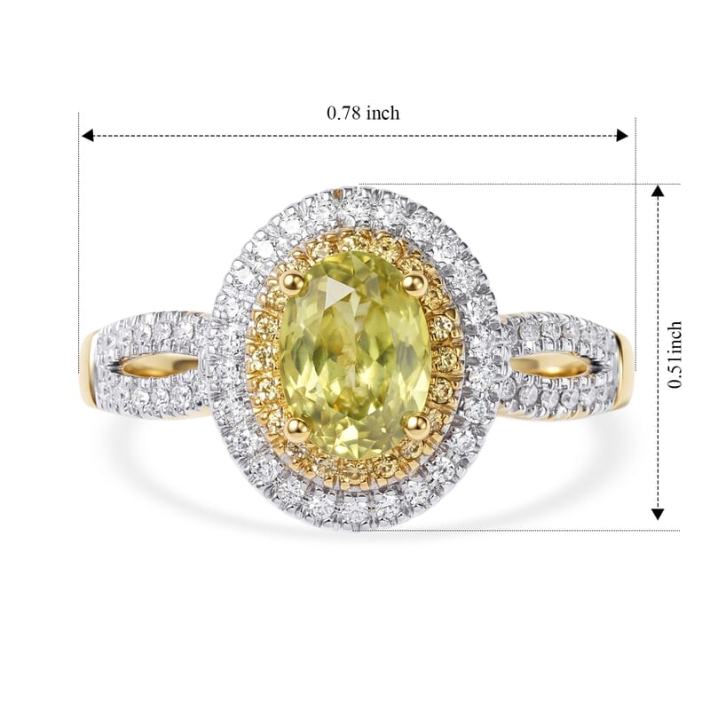 D'Joy Premium Malacacheta Sphene and Multi Gemstone 1.60 ctw Rainforest Aura Ring in 18K Vermeil Yellow Gold Over Sterling Silver (Size 5.0)