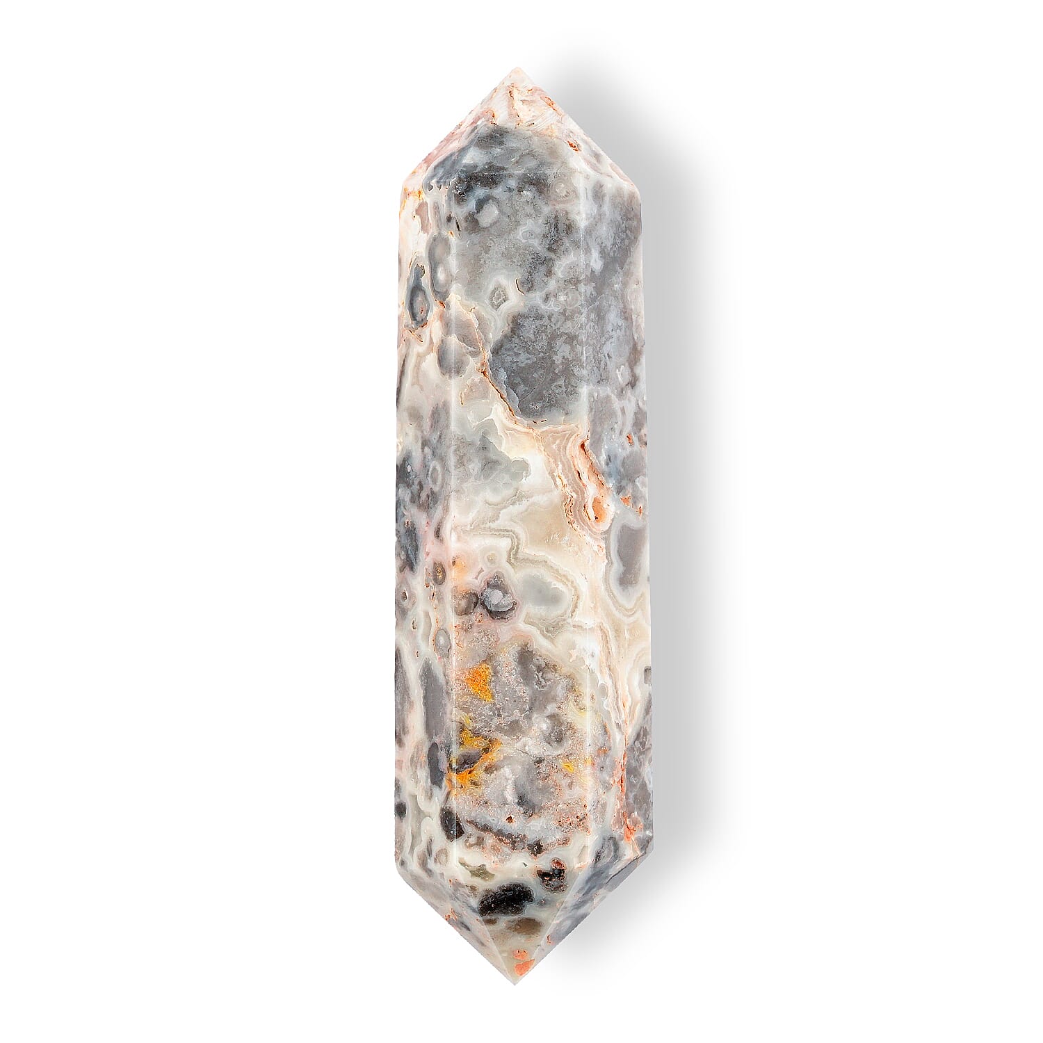 Double-Terminated Crazy Lace Agate Wand 4-4.5 Approx 550Ctw