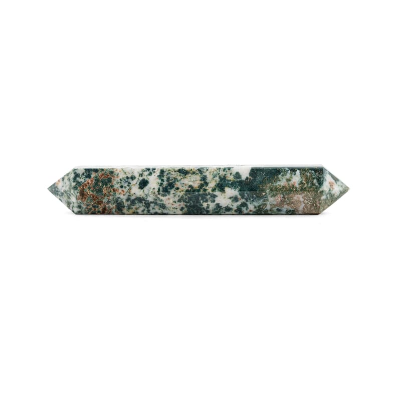 Double-Terminated, Tree Agate Wand 5.5-6 Approx 645Ctw