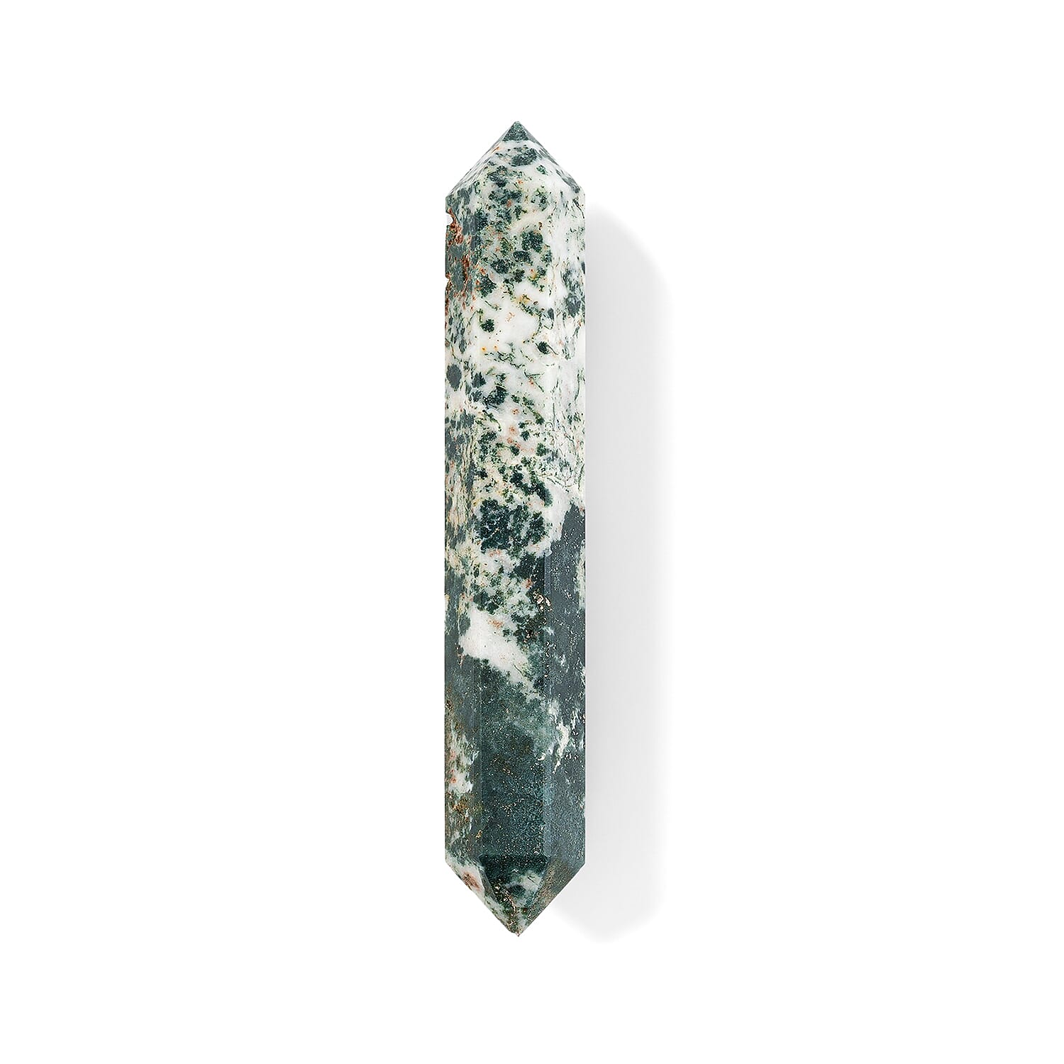 Double-Terminated, Tree Agate Wand 5.5-6 Approx 645Ctw
