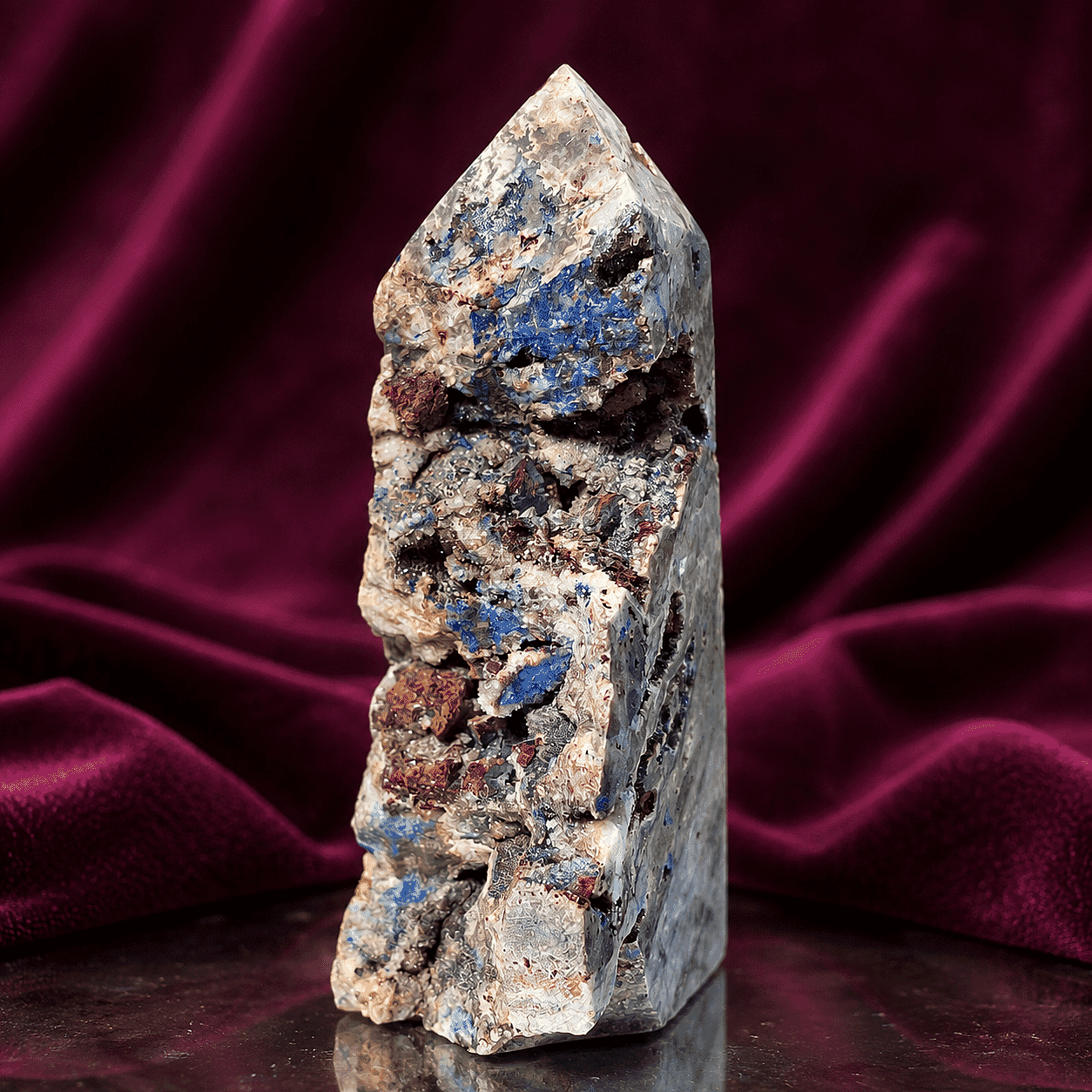 Obelisk, Azurite Petrified Wood 2-3 Approx 475Ctw
