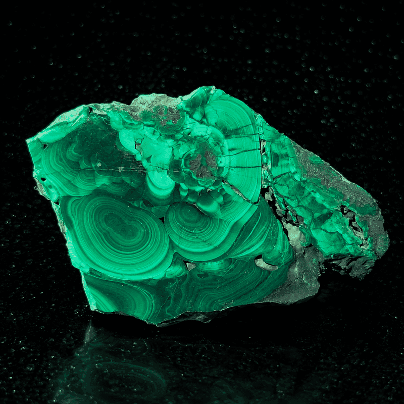 Polished Malachite Stalakite Slice 1-2 120 ctw