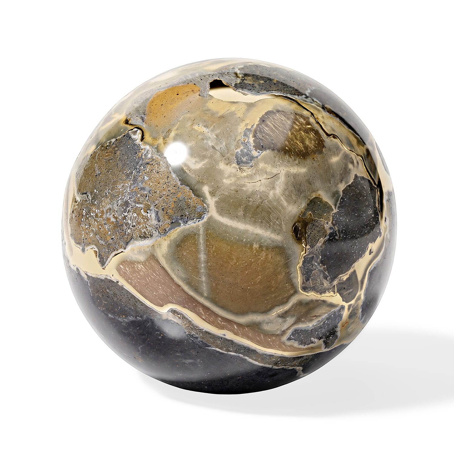 Brecciated Shungite Sphere 2" Approx 110Ctw (Ships in 8-10 Days)