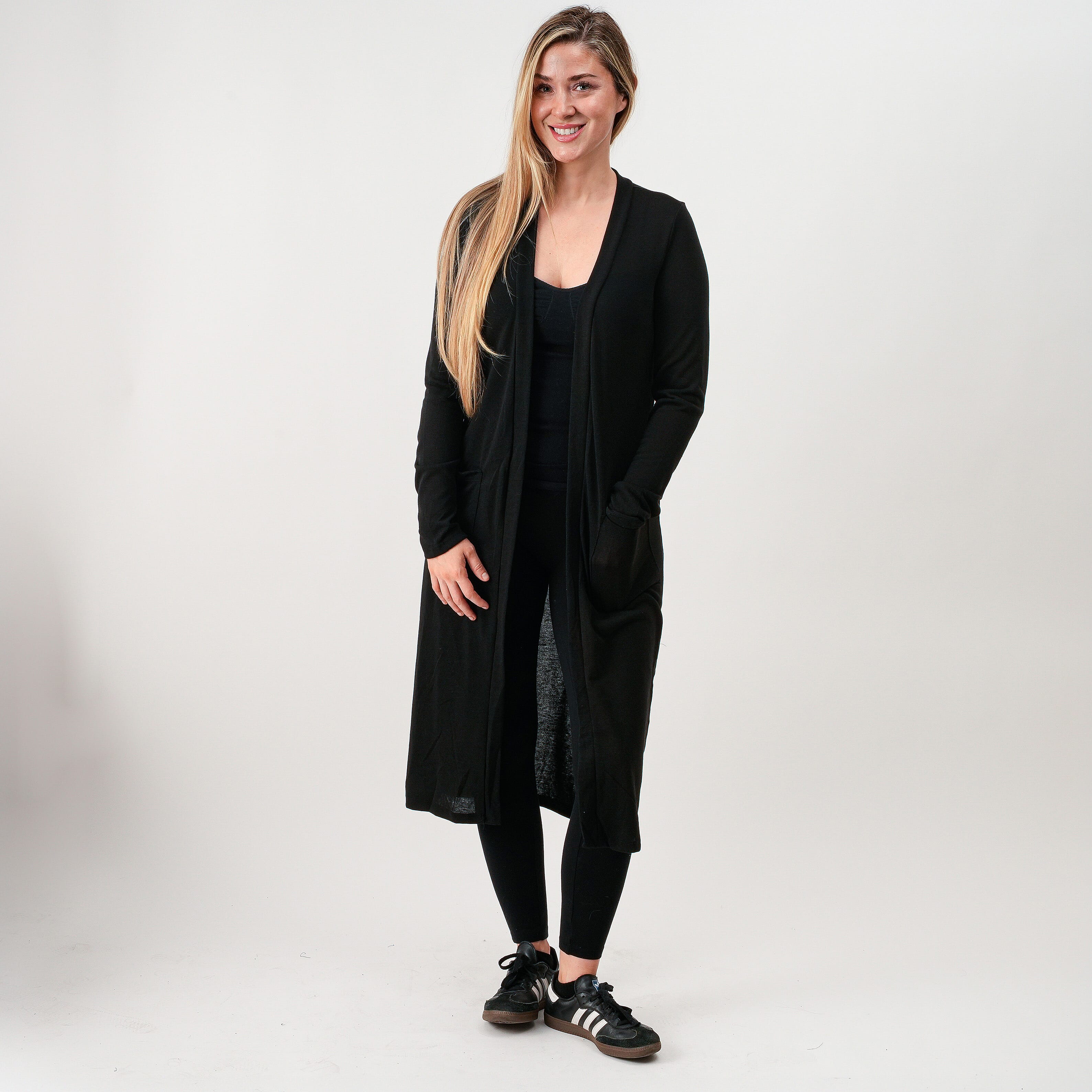 Love Cameron Black Hachi Pocket Long Cardigan - S