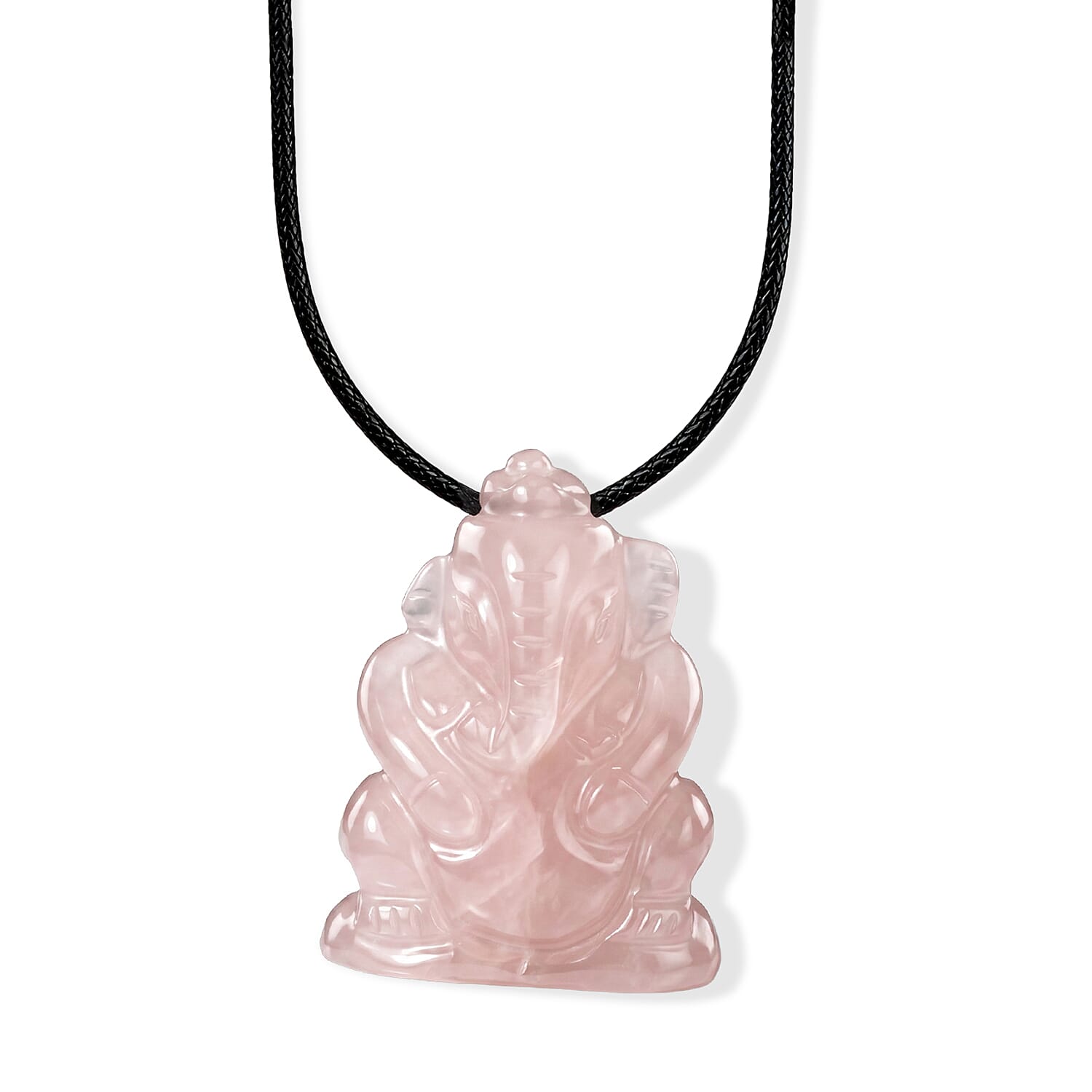 Rose Quartz 109.00 ctw Carved Necklace in Platinum Bond 16-19 Inches