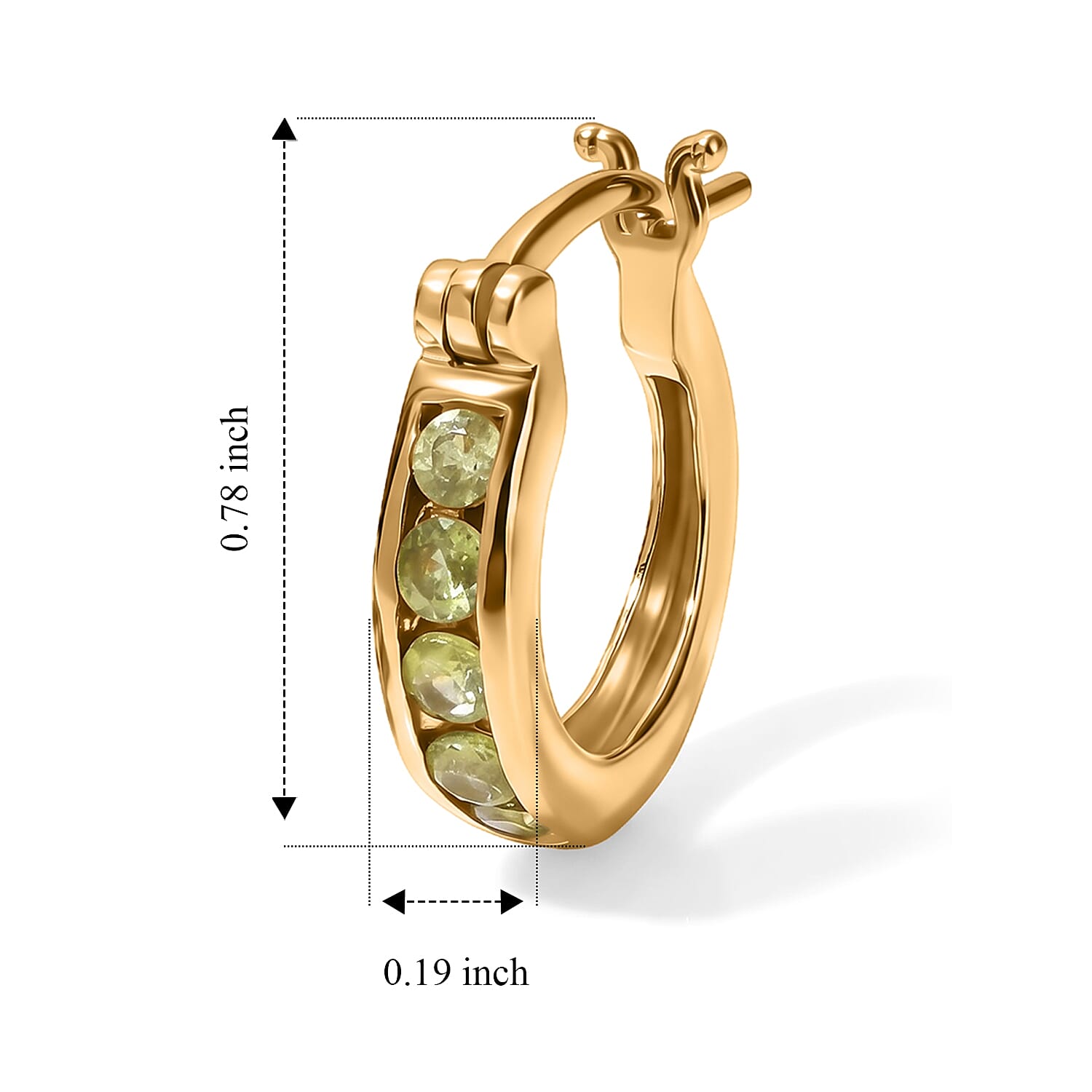 D'Joy Premium Green Sphene 0.90 ctw Earrings in 18K Vermeil Yellow Gold Over Sterling Silver