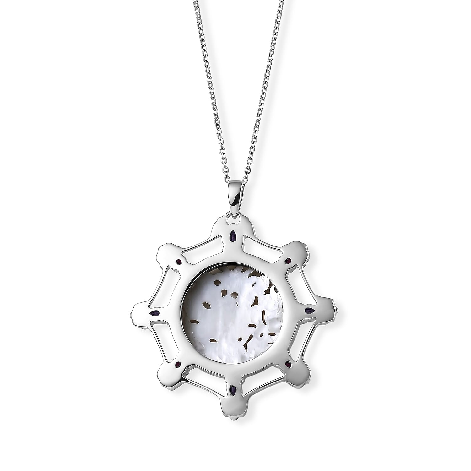 Sajen Silver Mother Of Pearl and Multi Gemstone 3.30 ctw Dragon Pendant Without Chain in Sterling Silver
