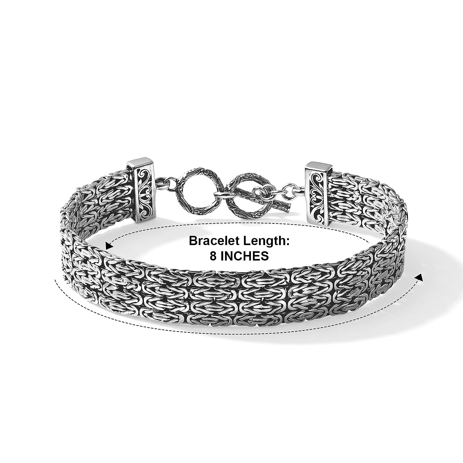 D'Joy Passport to Turkey 4 Row Byzantine Bracelet in Sterling Silver (8.00 In) 36.40 Grams
