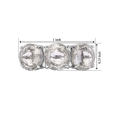 EverTrue Simulated Diamond 3 Stone Ring in Stainless Steel (Size 5.0)