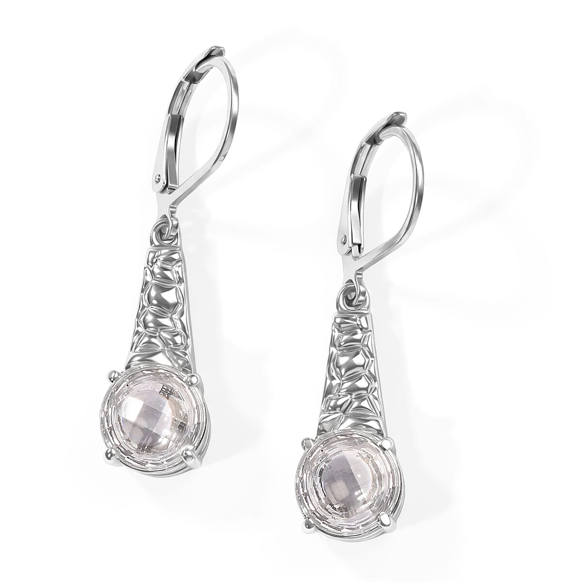 EverTrue Simulated Diamond Solitaire Earrings in Stainless Steel