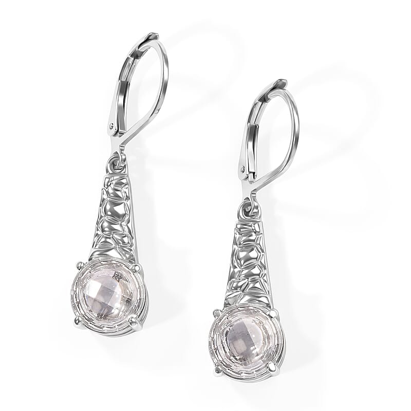 EverTrue Simulated Diamond Solitaire Earrings in Stainless Steel
