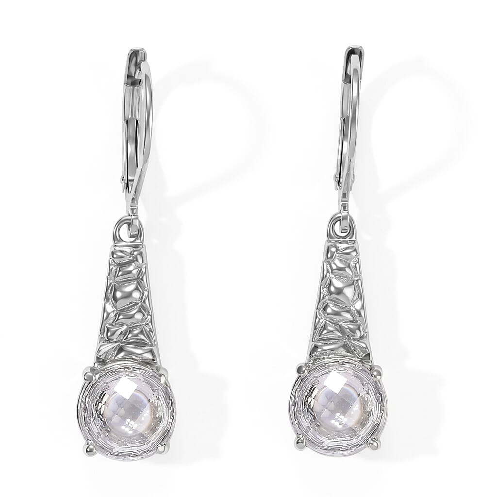 EverTrue Simulated Diamond Solitaire Earrings in Stainless Steel